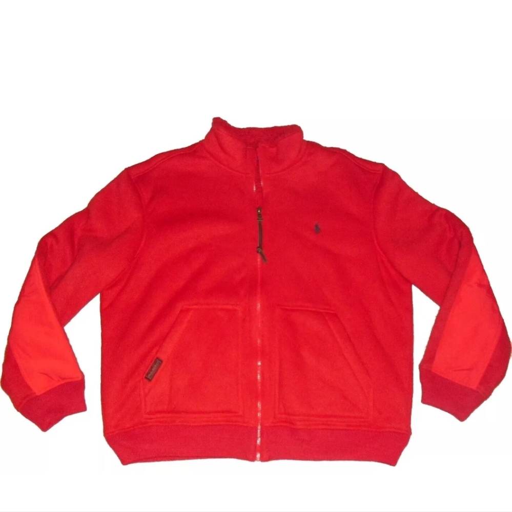 Ralph Lauren Polo $198 Mens sz. XL Red 1/4 Full Zip Sherpa Lining Sweater New